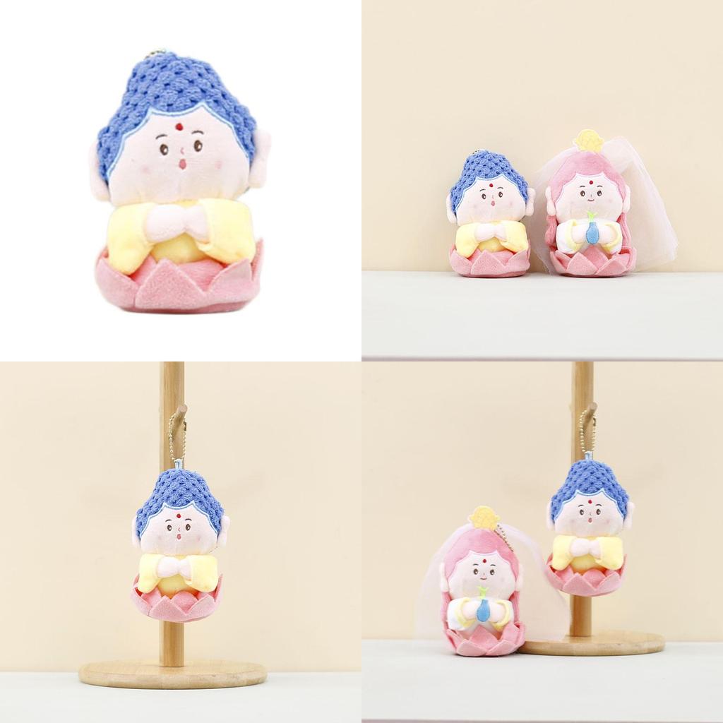 Adorable Plush Guanyin Bodhisattva Doll Soft Pp Cotton Figure Keychain For Bags