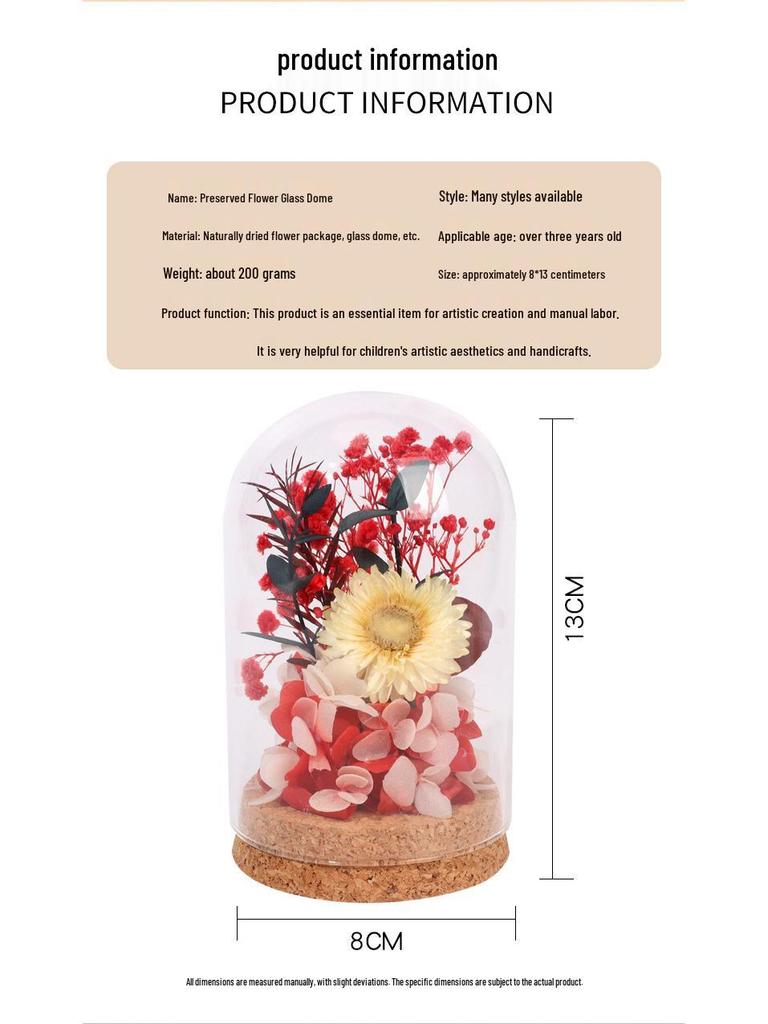 Handmade Preserved Flower Glass Dome Ornament: Double Ninth Festival DIY Kit for Creative Gifts & Team Activities