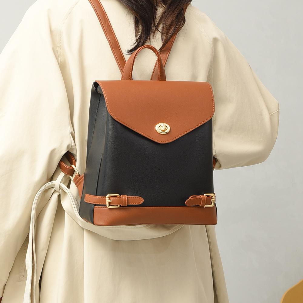 New Trendy Korean-style Versatile and Fashionable Soft Leather Women's Backpack, Large Capacity Travel Bag, Small Bag