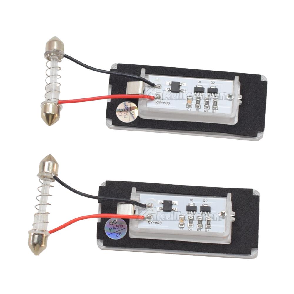 2Pcs LED Lights License Plate Light For Mini Cooper R56 R57 R58 R59 Built-In CAN-bus Resistor Error Free Waterproof 6000K White