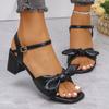 Fashion Buckle Strap 2025 Sandals Comfort Shoes for Women Square Toe Block Heels Large Size Suit Female  New Fashion