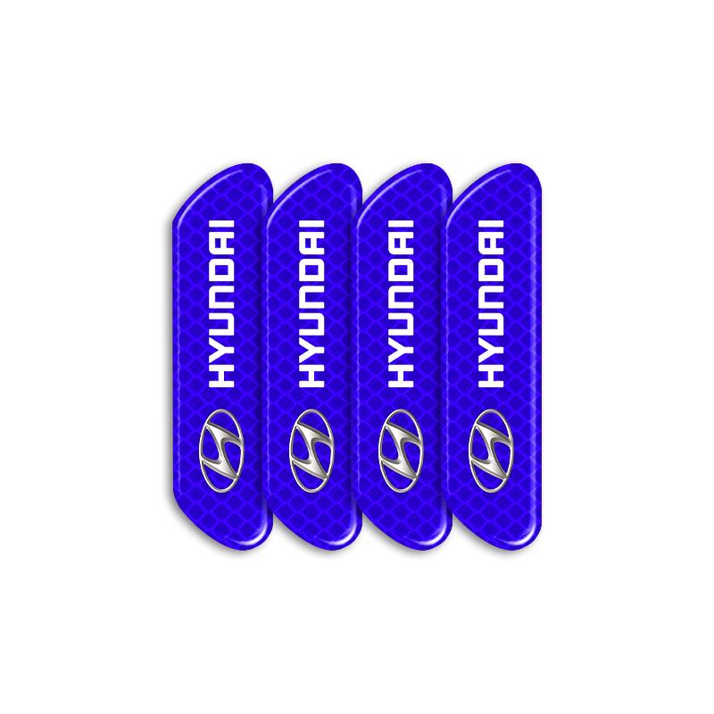4pcs Car Door Sticker Reflective Safety Warning Mark Decoration Decals For Hyundai NLINE I30 I20 I10 Venue Tucson Ioniq IX35 I40