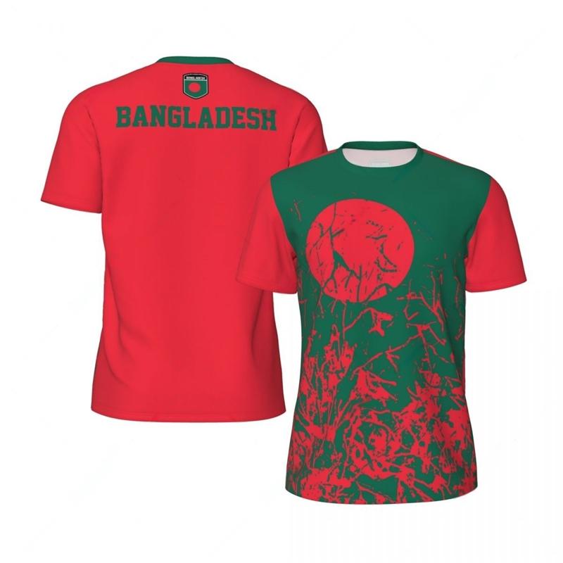 Wendy 3 Bangladesh Vlag Grafisch Heren Voetbalshirt Mode Nationaal Embleem 3D Geprint Sport T-shirt Casual Oversized Ademende T-shirts 6XL