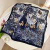 Old Money Wind Cashew Flower Cotton Brown Small Square Scarf Silk Scarf Scarf Shirt Shawl Hair Band Belt Scarf