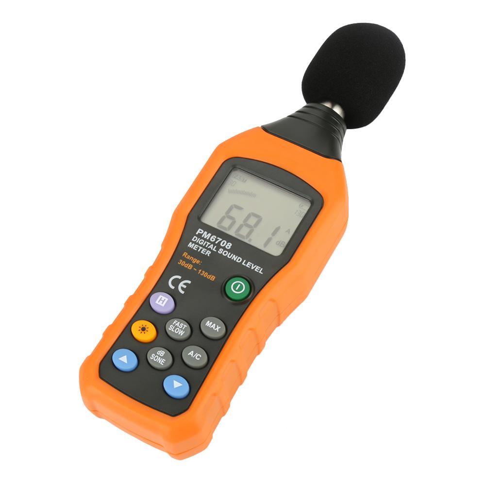 PEAKMETER PM6708 LCD Digital Audio Decibel Sound Noise Level Meter Tester 30130dB