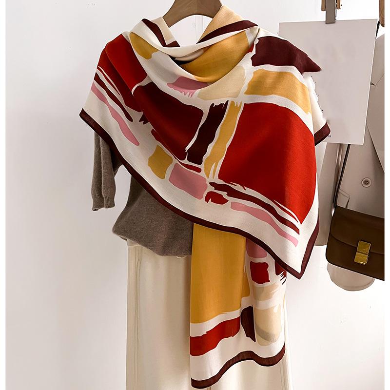 Fashion Scarves Satin Silk Scarf Long Lightweight Sunscreen Shawls Wraps for Women Hair Scarves