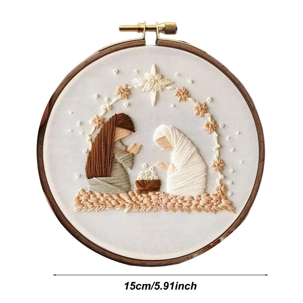 Anfänger Krippen Stickset Krippen Bastelset Stick-Ornament-Set Mit Farbigem Garn Für Anfänger Männer