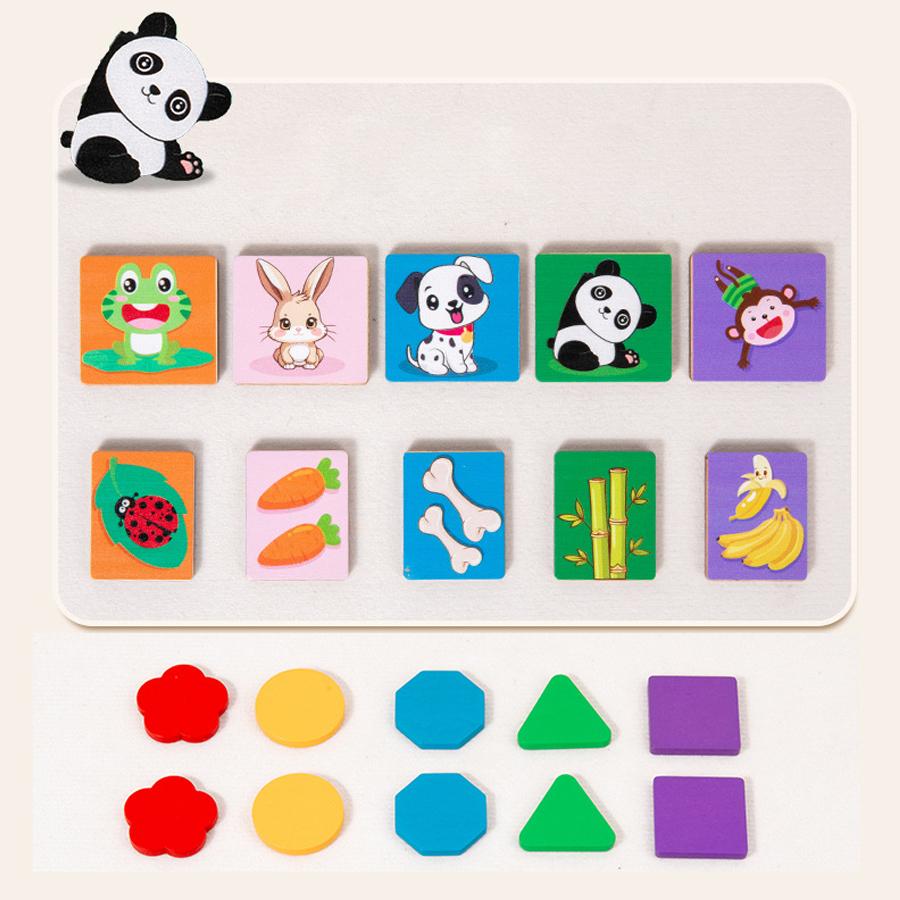 Wooden Color Shape Montessori Toys Matching Toy Preschool Early Learning Educational Toy for Kids Birthday Christmas Gifts