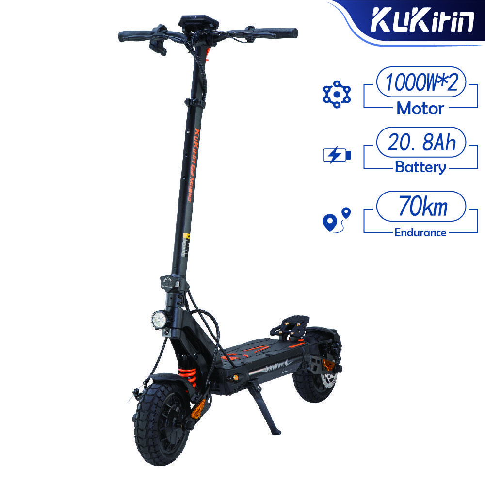 KuKirin G2 Master Powerful E-Scooter, Dual Drive 2000W, 20.8Ah Battery, 10" Pneumatic Tires, Disc Brakes, Hydraulic Suspension
