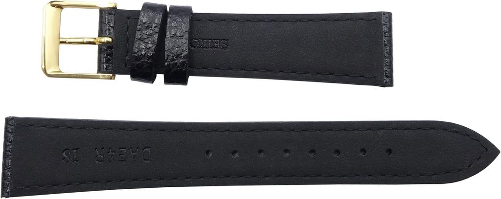 Seiko Watch Band 18mm DAE4R Cowhide Shrink Black [SEIKO] Men's