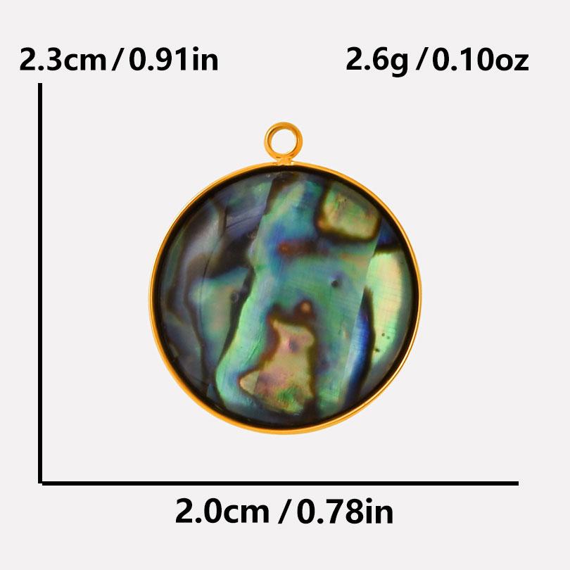 6pcs Real Natural Abalone Shell Geometric Charm Stainless Steel Charms For Jewelry Making Supplies Ocean Pendants DIY Materials