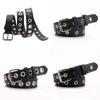 Style Hop Hip Belt Punched Pattern Iron Buckle Casual Street Decoration Fashion