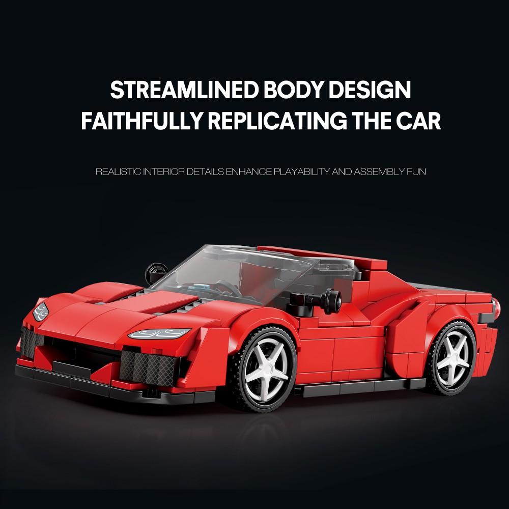 Non-Toxic 298Pcs Speed Racing Car Building Blocks City Sport Vehicle Bricks 1:24 Model Collection Desktop Display Kids Toys Holiday Gifts