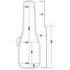 Kikutani GVB-30SA Lightweight Backpack Gig Bag for Semi-Acoustic Guitars with 20mm Sponge Cover, Black
