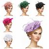 Elegant Tea Party Mesh Hair Band Bowknot Bride Headdress Feathers Fascinator Hat  Dance Show