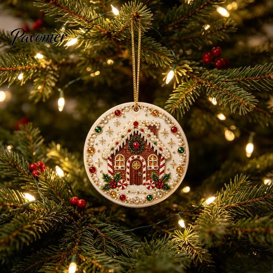 Holiday Tree Decorations Christmas Acrylic Hanging Ornament, Double Side Printed Decorative Piece Decor Pendant, Festive Home Decoration Gift