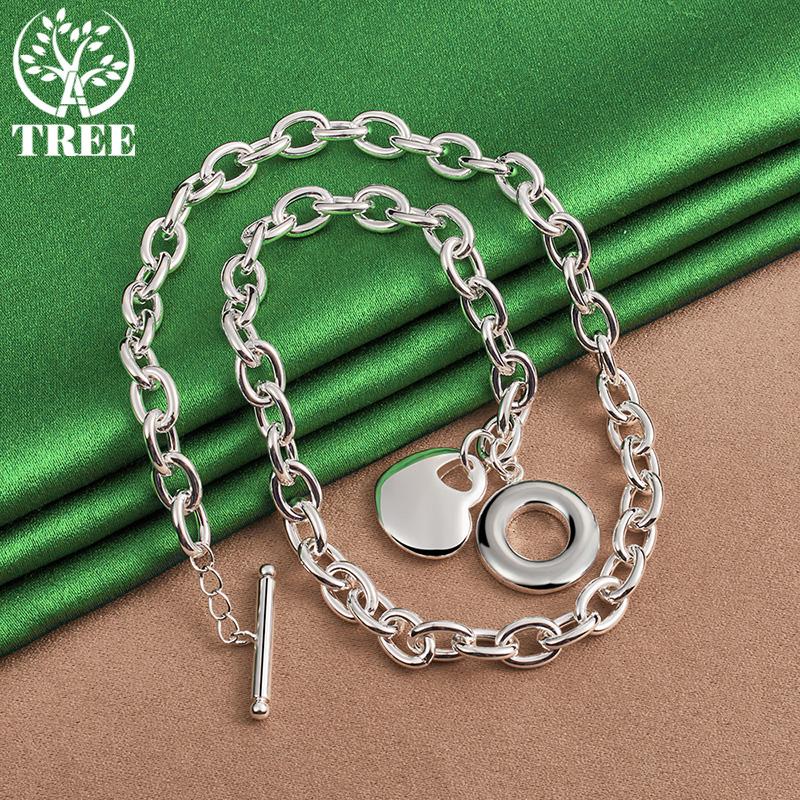 Fine Design Jewelry 925 Sterling Silver Heart Pendant Necklace For Women Birthday Wedding Party Valentine's Day Gift Accessories