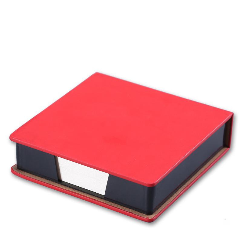 

Faux Leather PU Sticky Note Box N Times Sticker Convenient Storage Box Business Office Stationery Sticky Note Holder червоний