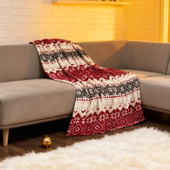 Christmas Flannel Blanket Snowflake Throw Blanket Warm Plush Blanket Cabin Throw for Couch Sofa Bed Office