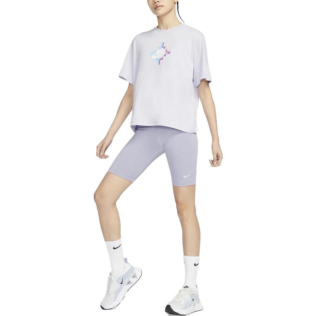 Nike Spor Giyim Temel Düz Dar Kesim Egzersiz Şortu Kadın şortu Sis-Gri-Mavi CZ8527-519