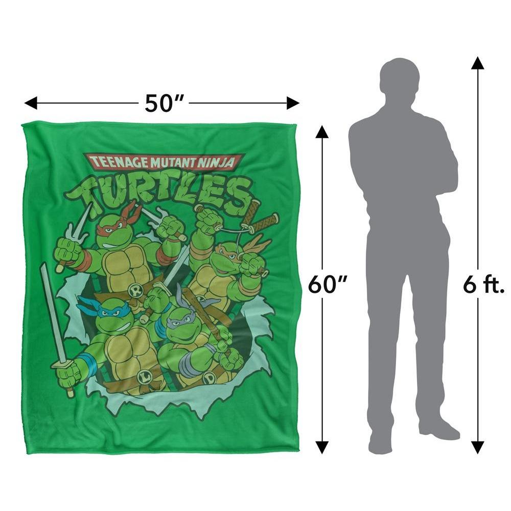 TMNT Group Retro Silky Supersoft Blanket
