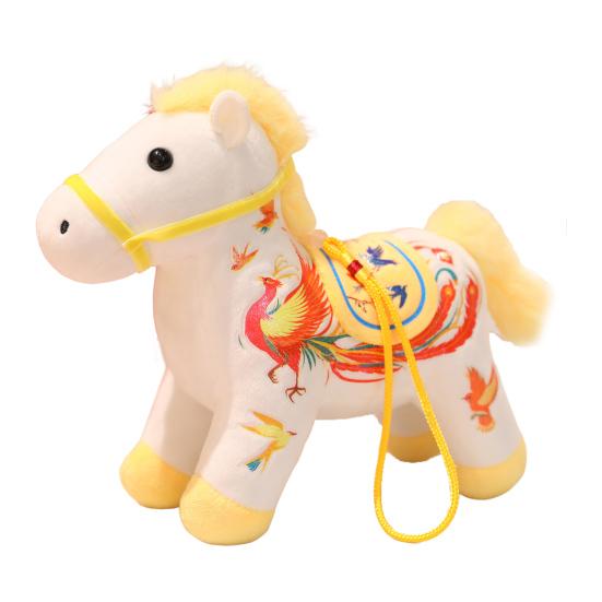 Cute Mini Horse Pendant Keychain Good Luck Horse Ornament Simulation Stuffed Animal Chinese Zodiac Horse Gift