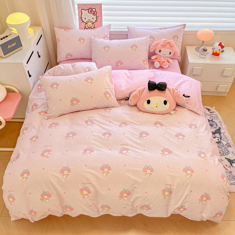 Pink Style Sanrio Duvet Cover Cartoon Bedding Set Cute Quilt Cover Queen King Full Twin For Teens Children Bedroom Best Gifts
