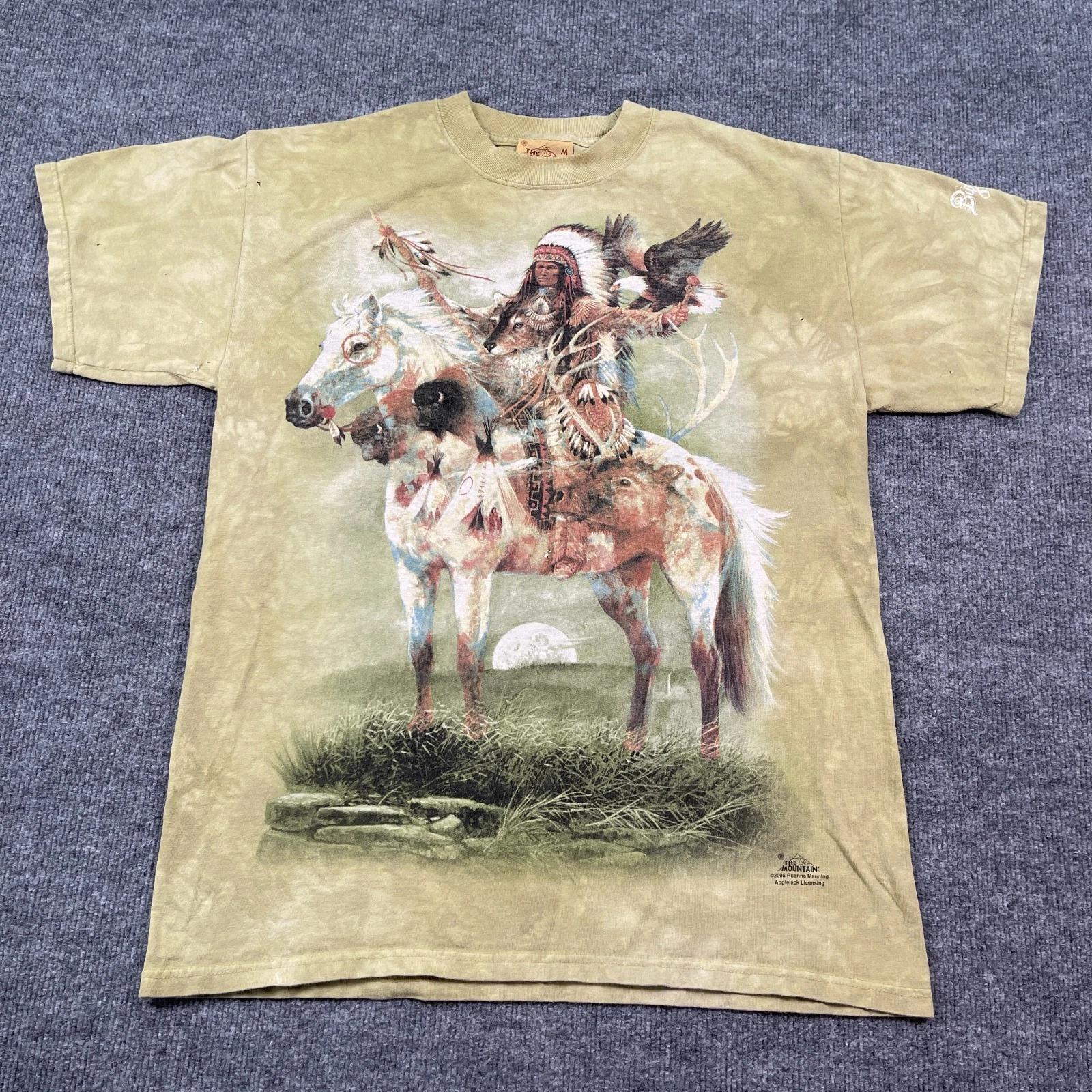 Vintage 2005 Western Native American Chief Shirt M 21x28 Buffalo Bills Texas M
