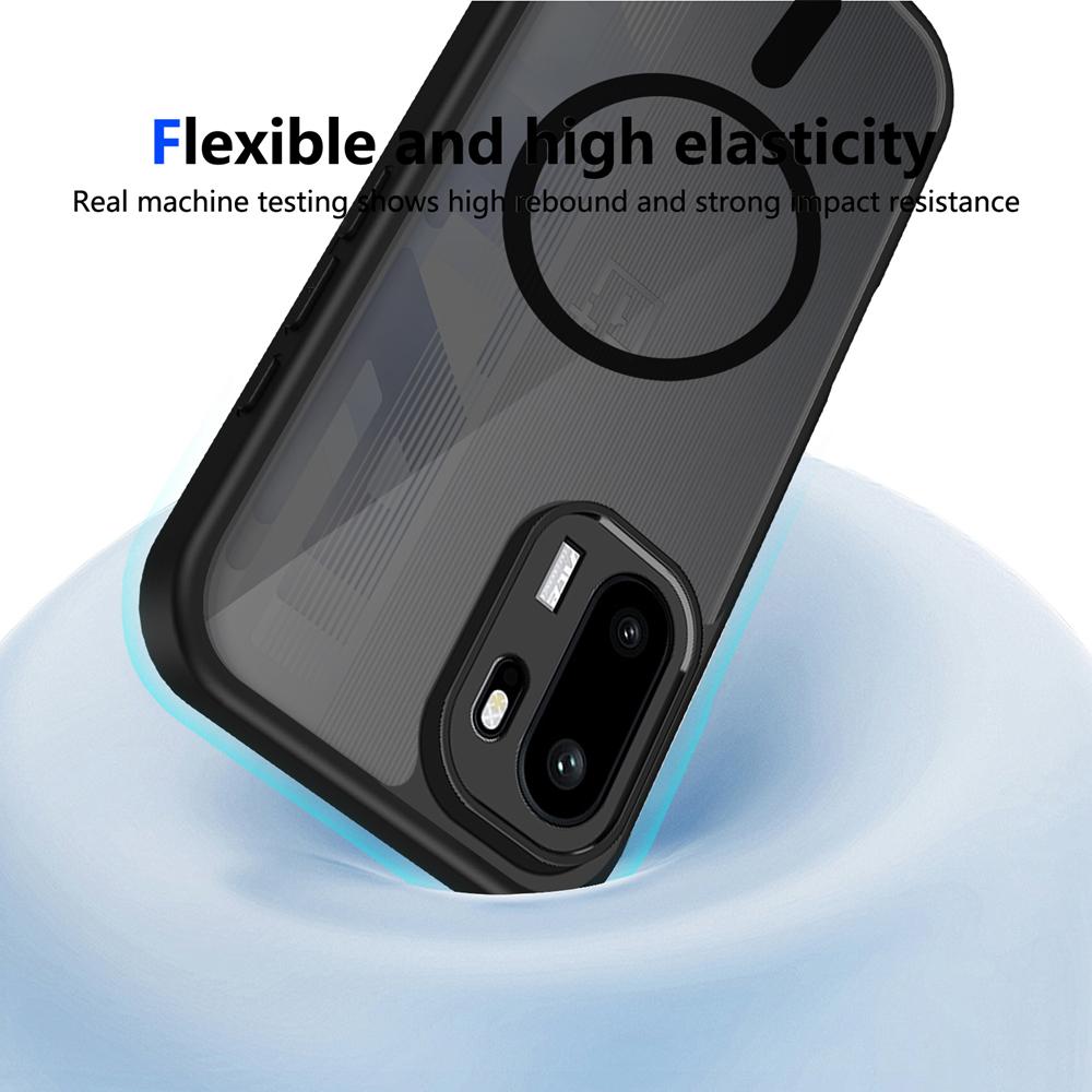 KEYSION Magnetic Phone Case for OnePlus 15R Soft Silicone+PC Matte Translucent Clear Shockproof Cover for OnePlus 1+ Ace 6 6T