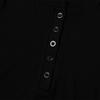 MOAA Henley Neck Side Shirred Long Sleeve (Black)