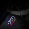 2026 Hot 2/4PCS car door LED laser logo projector allroad Sline is suitable for Audi QUATTRO brand new welcome light tricolor logo badge.