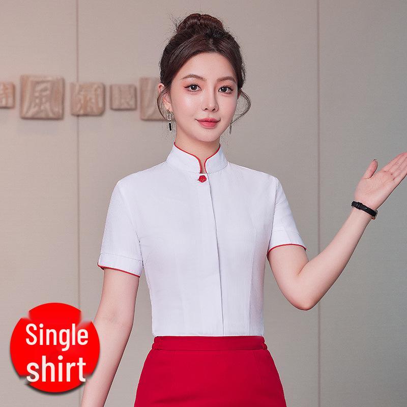 

Элегантный женский жилетный костюм в китайском стиле для персонала отеля и униформа администратора 4XL