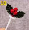 10PCS Merry Christmas Cake Toppers Cartoon Xmas Tree Cake Decor Snowman Happy New Year Cupcake Toppers Decor For Party Wholesale