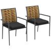 Garden Chairs Outdoor Chairs Patio Chairs, Weather-Resistant, Modern Design, 57 x 58 x 87cm, Brown+Black+Gray