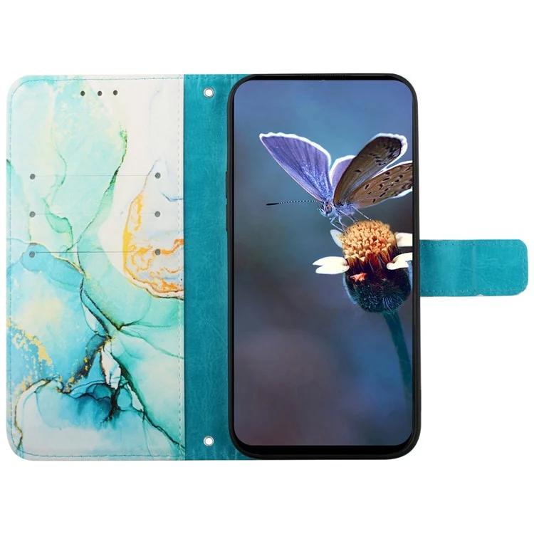 Kožený tisk vzoru YB Series-6 pro Xiaomi Redmi Note 13 Pro 5G / Poco X6 5G kožené pouzdro s popruhy