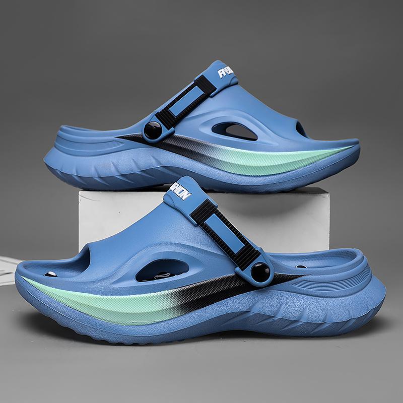 

Летние мужские массажные тапочки для дома и улицы, сандалии для пляжа, удобные мягкие шлепанцы, сабо, повседневная обувь, домашние мужские сандалии для улицы 44-45 синий