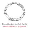 ORSA JEWELS Italian 925 Sterling Silver Men Bracelet 5.0mm Diamond-Cut Figaro Chain Bracelet for Women Wide Thick Bracelet SB66