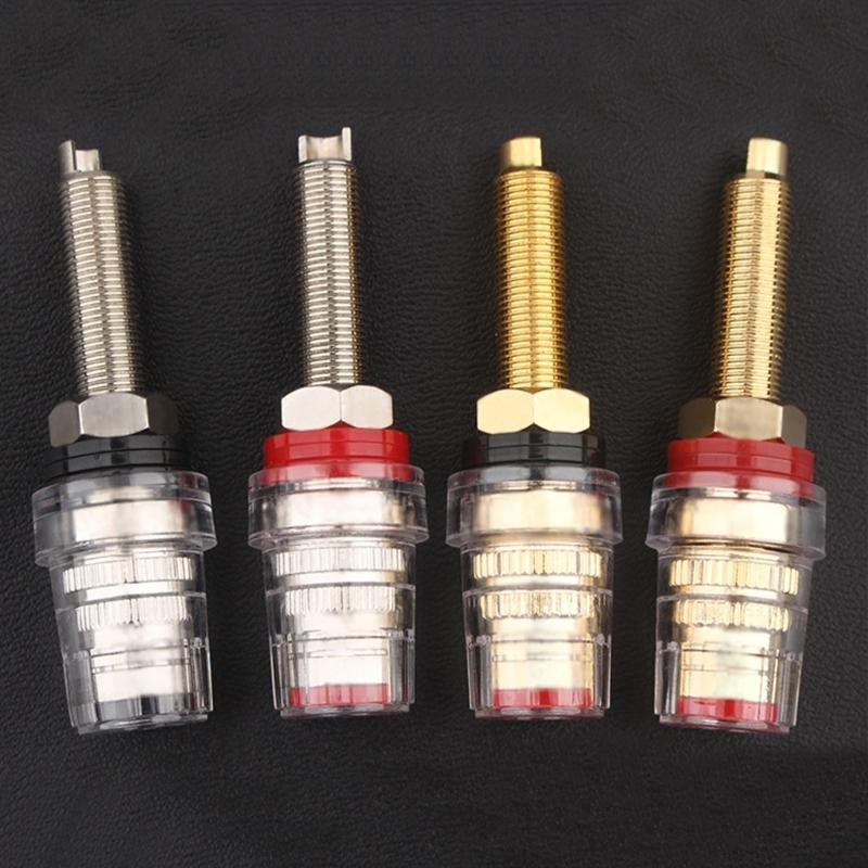 Set of 2pcs High Density Shielded Transparent Terminals Posts for Stable Signal Transmission in Amplifiers and Speakers