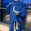 Harajuku Trendy Sporty Casual Men's Set: Fashionable Creative Loose Hoodie & Pants Two-Piece