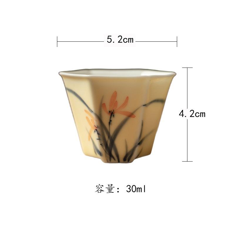 

2pc/lot Hand-painted Orchid Teacup Retro Tea Bowl Set Of Cups Tea-tasting Personal Cup Jianzhan Master Cups Chinese Tea Set 30ml As Your Choose
