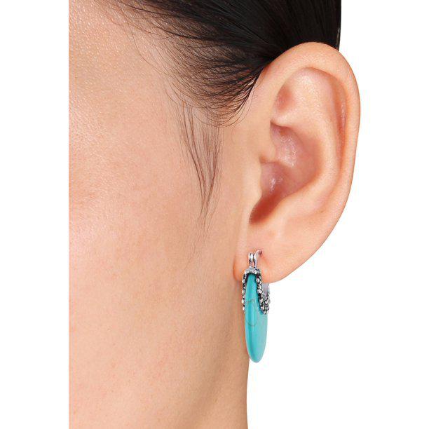 He Cheng Retro Alloy Women's Hoop Earrings