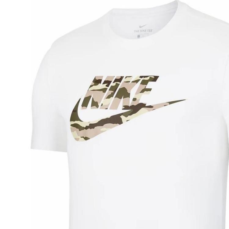 Nike Sports Lifestyle Series Round Neck Comfortable Casual Short Sleeve T-Shirt Men Tops White DC3691-100