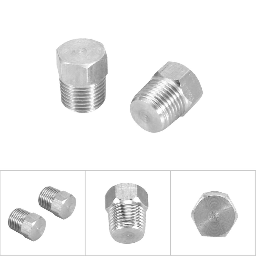 Male Thread Stainless Steel Pipe Countersunk Plug Hex Head Socket Pipe Fittings(PT1 8 2PCS)