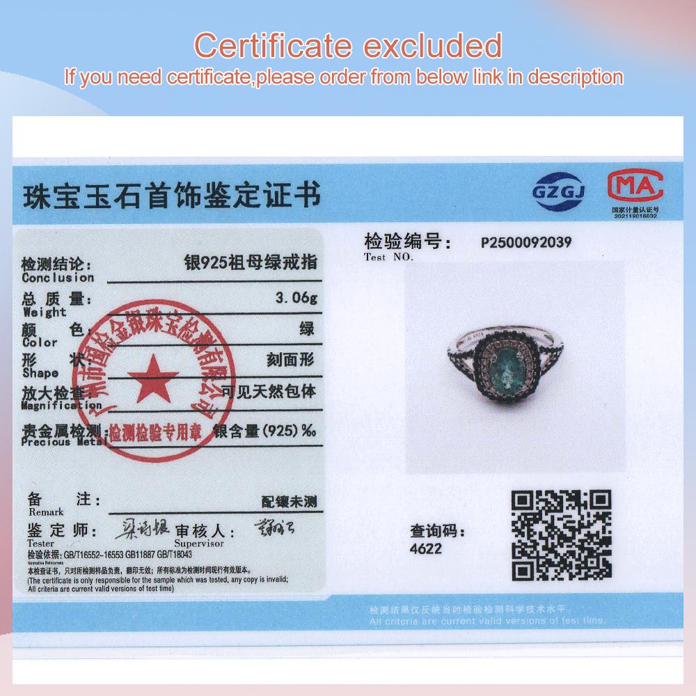 Light Luxury Fashion 925 Sterling Silver Ring Real Gemstone Natural Oval Emerald Lady Fine Jewelry Engagement Anniversary Gift