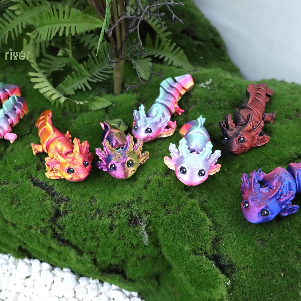 Articulated Axolotl Toy - 3D Printed Smiling Model