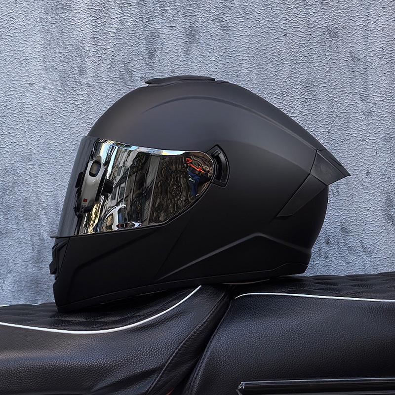 Imitation Street Car Helmet Men's Motorcycle 3C Electric Vehicle Full Helmet Autumn and Winter Knight Double Mirror Riding