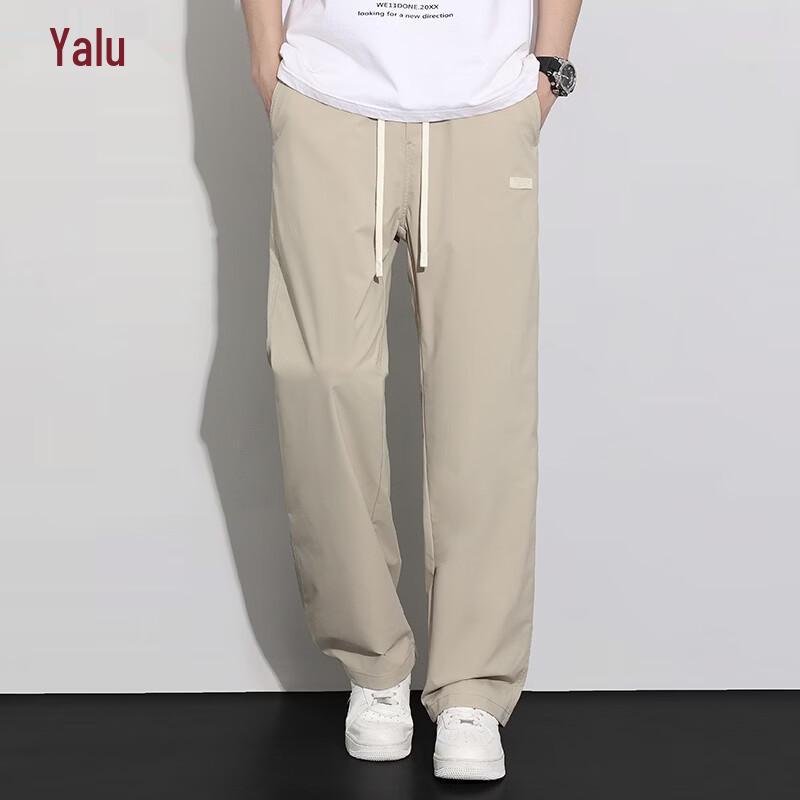 Yalu Men s Ice Silk Lightweight Breathable Straight Casual Pants M
