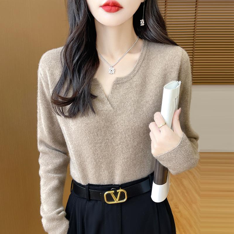Bottom Shirt Women's Autumn and Winter Inner Knit Skin-friendly Soft Sweater Long Sleeve Top