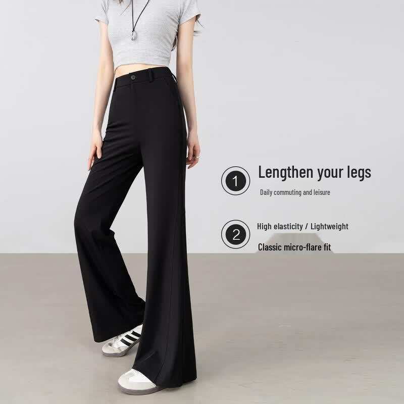 Women's High-Waisted Slim-Fit Flared Commuter Trousers