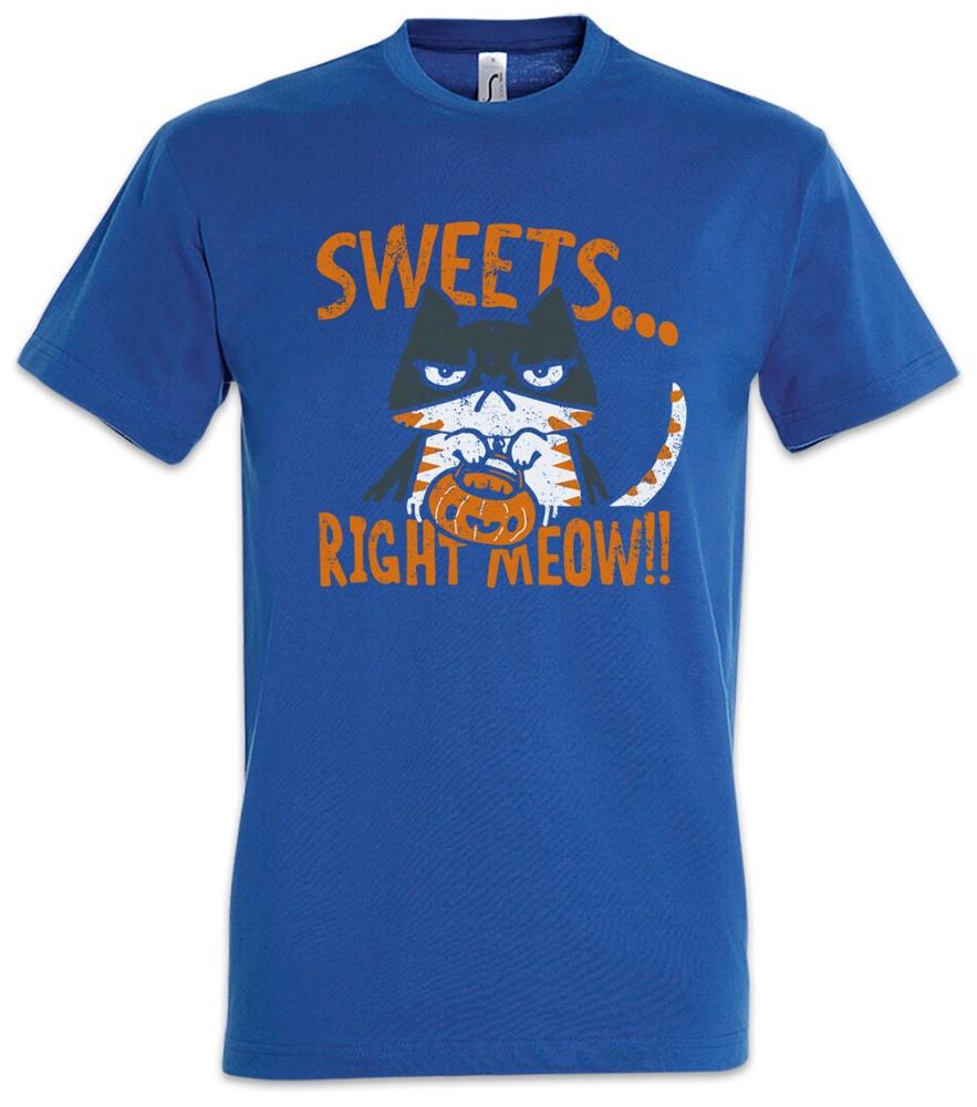 Sweets Right Meow T-Shirt Cat Cats Halloween Trick or Fun Love Treat